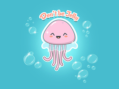 So Jelly ... cartoons character cute design funny humor illustration jealous jellyfish kawaii memes puns