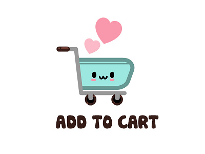 Kawaii Shopping Cart adorable amazon cart cartoons character cute design funny illustration kawaii mood online shopping