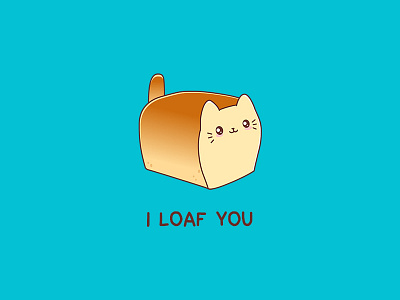 Kitty Loaf adorable animals bread cartoons cat character cute design food funny illustration kawaii kitty loaf love memes