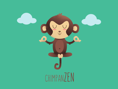 ChimpanZEN animals calm cartoons chimpanzee cute cute art design funny graphic kawaii mindset monkey peace puns yoga zen