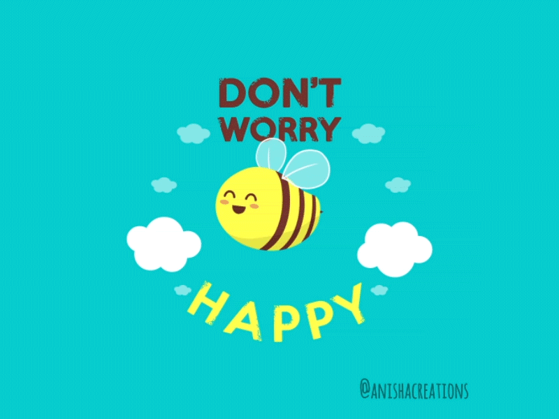 Buzzing Life! animation animation 2d bee bugs cartoons cute cute art design funny gif graphic happy illustration kawaii motion graphics motivation positive vibes puns