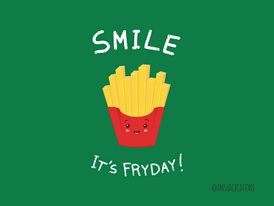 Fryday cartoons character cute cute art design food friday fries fry funny graphic illustration kawaii positive puns smile