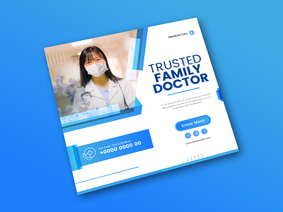 Creative medical and healthcare square social media web banner