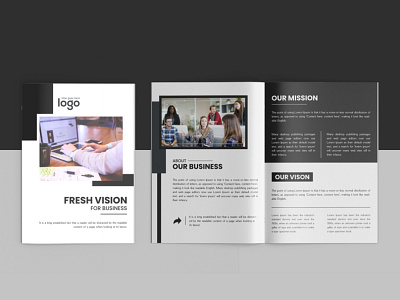 16 Pages Bifold Brochure Design Black and White annual report annual report brochure bifold bifold brochure bifold brochure design booklet brand identity branding brochure brochure design brochure layout brochure template business company profile corporate bifold corporate brochure flyer poster template trifold