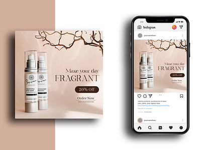 Instagram Post Template for Perfume Ads ads advertisement advertising banner bannerads bannerdesign design fashion instagram media perfume post social socialmediabanner template