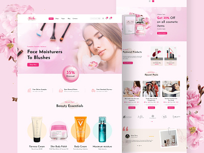 Beauty Product Website Landing Page UI Design