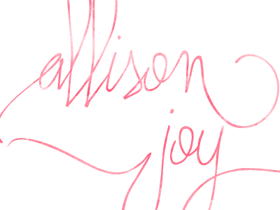 Allie Joy logo design pink typography watercolour