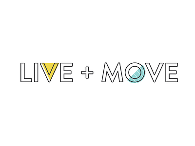 live + move - logo branding brandon grotesque bright colour design geometric logo typography