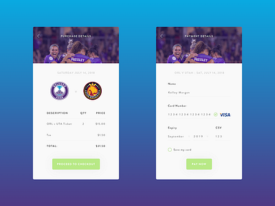 Daily UI - #002 - Credit Card Checkout - Mobile checkout daily ui mobile mobile design nwsl simple user experience design user interface user interface design