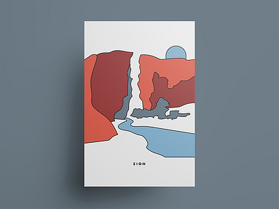 Zion color design digital illustration flat graphic graphicdesign illustration minimal minimalist modern national national park utah vector zion