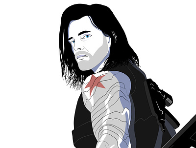 The Winter Soldier 80s style avengers bucky color design digital illustration flat graphic graphicdesign illustration minimal minimalist modern patricknagel stylized wintersoldier