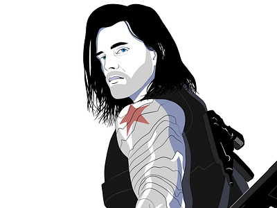 The Winter Soldier 80s style avengers bucky color design digital illustration flat graphic graphicdesign illustration minimal minimalist modern patricknagel stylized wintersoldier
