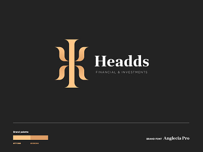 Headds Investment logodesign branding clean design elegant logo financial logo gold foil golden logos gradient headds icon identity investment logo logo logotype logotype 2020 minimal modern logo simple simple design