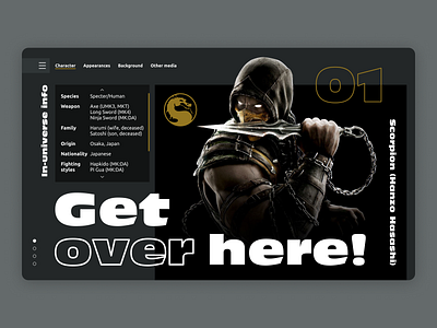 Mortal Kombat. Landing page design graphic design ui