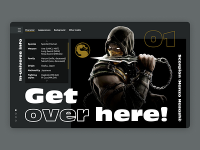 Mortal Kombat. Landing page design