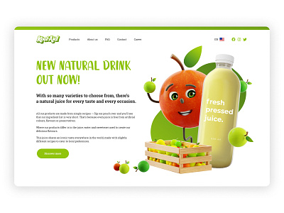 Natural juice product landing page