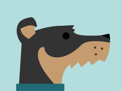 Buster dog drawing flat geometry illustration minimal puppy simple