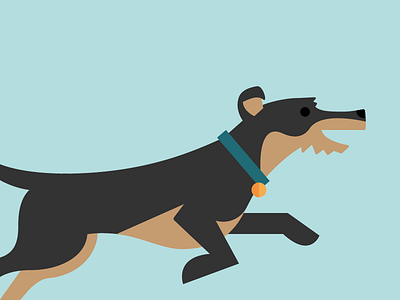 Fetch! dog drawing flat geometry illustration iphone minimal puppy simple