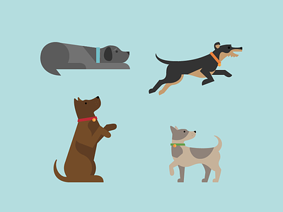 The pack dog drawing flat geometry illustration minimal puppy simple