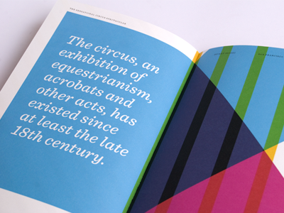 Circus Book book circus cmyk cyan design layout magenta print spread typography yellow