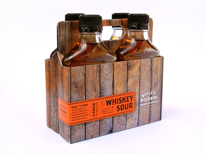 4 Pack bourbon box orange packaging sour whiskey wood