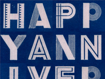 Anniversary Color blue display lettering scan typography