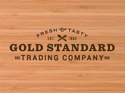 Gold Standard logo logotype typography wood