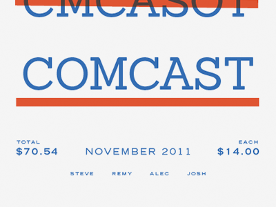 Comcast November comcast november poster sanchez trade gothic typography