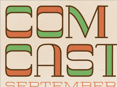 Comcast green orange poster typography