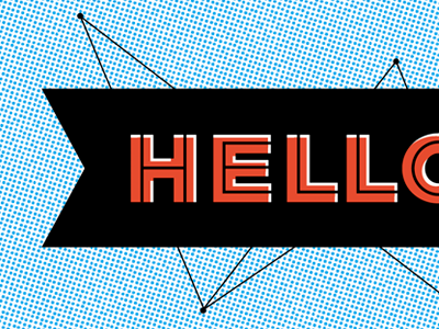 Howdy blue dot halftone inline orange typography