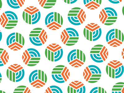 Pattern blue circle geometric green logo orange pattern