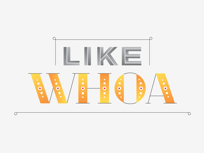 Whoa gradient inline lettering orange serif slab typography yellow