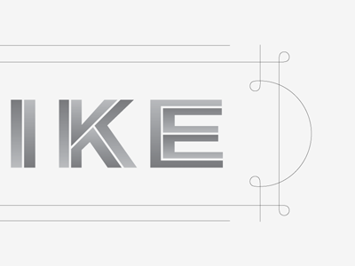 ike border gradient hairline inline lettering typography