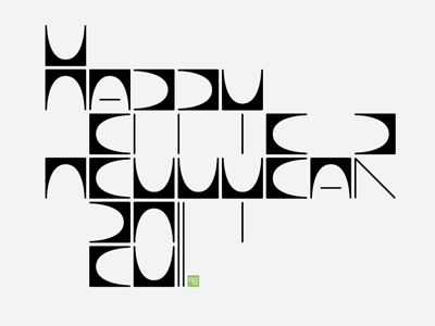 Happy New Year 2011 black experimental geometry green grey happy lettering new year shapes typography