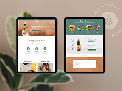 Landing page design for Hive Wellness brand design brand identity branding branding design ecommerce web design web designer website design
