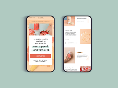 Cocokind Pop Up + Welcome Email Design ecommerce email design email marketing klaviyo pop up design skincare welcome screen
