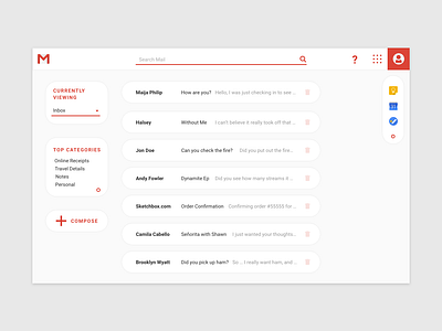 Gmail Redesign gmail google material material ui redesign web