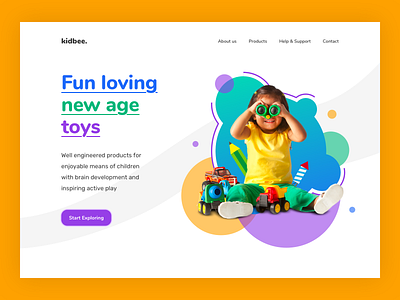 kidbee Toy Shop branding branding and identity childish colourful design fun kids toys typography ui uidesign ux ui design web webdesign website