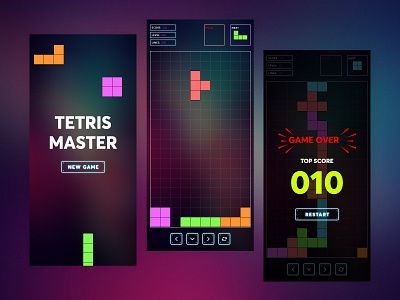 Simple Tetris Game Prototype - Adobe XD animation graphic design motion graphics ui