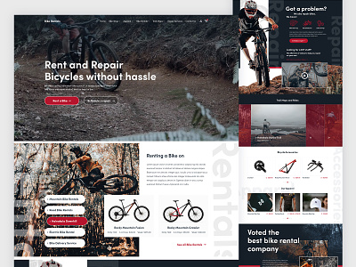 Bike Rental Homepage UI Design homepage ui web web design web ui website design