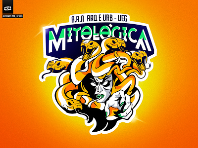 Logo Atlética Mitológica desenhar e sportslogo ilustração logotipo medusa sportslogo tipografia vetor