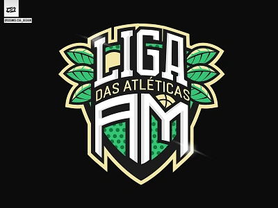 Liga das Atléticas Amazonas amazonas e sportslogo escudo futebol illustration ilustração lettering liga logotipo shield tipografia vector vetor