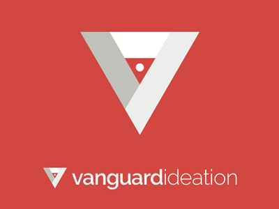 vanguard ideation reversed logo branding design agency flat design logo mimialism typography