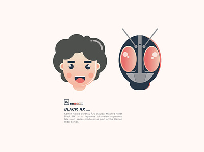 Masked Rider Black RX design flat illustration illustrator