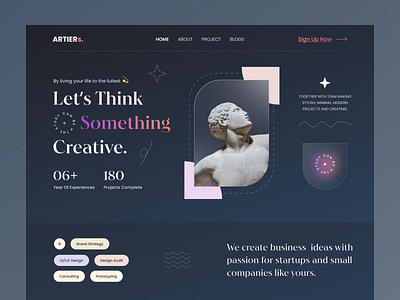 Creative Agency Website 2022 website agency agency website art art website business website creative agency creative header creativeagency creativeheader dailyui darkmode glass glass design glassmorphism header modern website webdesign