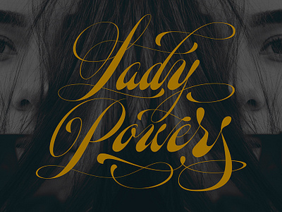 Lady Powers Cover branding design hand drawn lettering lettermark spencerian type typedesign typography vector