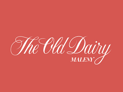 The Old Dairy Maleny Logotype branding design flat font design hand drawn illustration lettering lettermark script lettering type typedesign typography vector