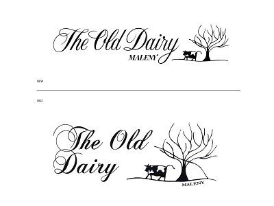 The Old Dairy Maleny Logotype improvement book design branding design font design hand drawn lettering lettermark logo type typedesign typography vector