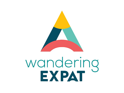 Wandering Expat Logo branding clean compass digital nomad expat fun global logo modern nomad travel