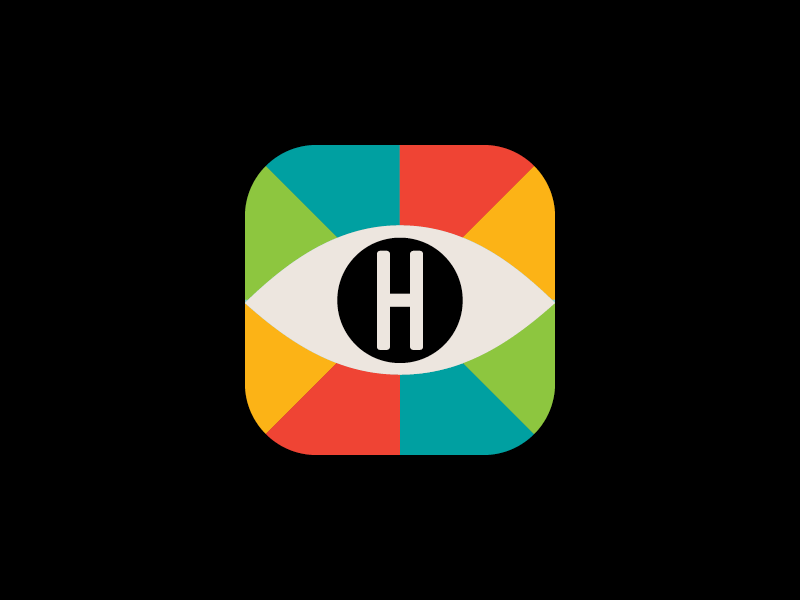 Hopplar branding app application branding colourful content eye icon independent logo media